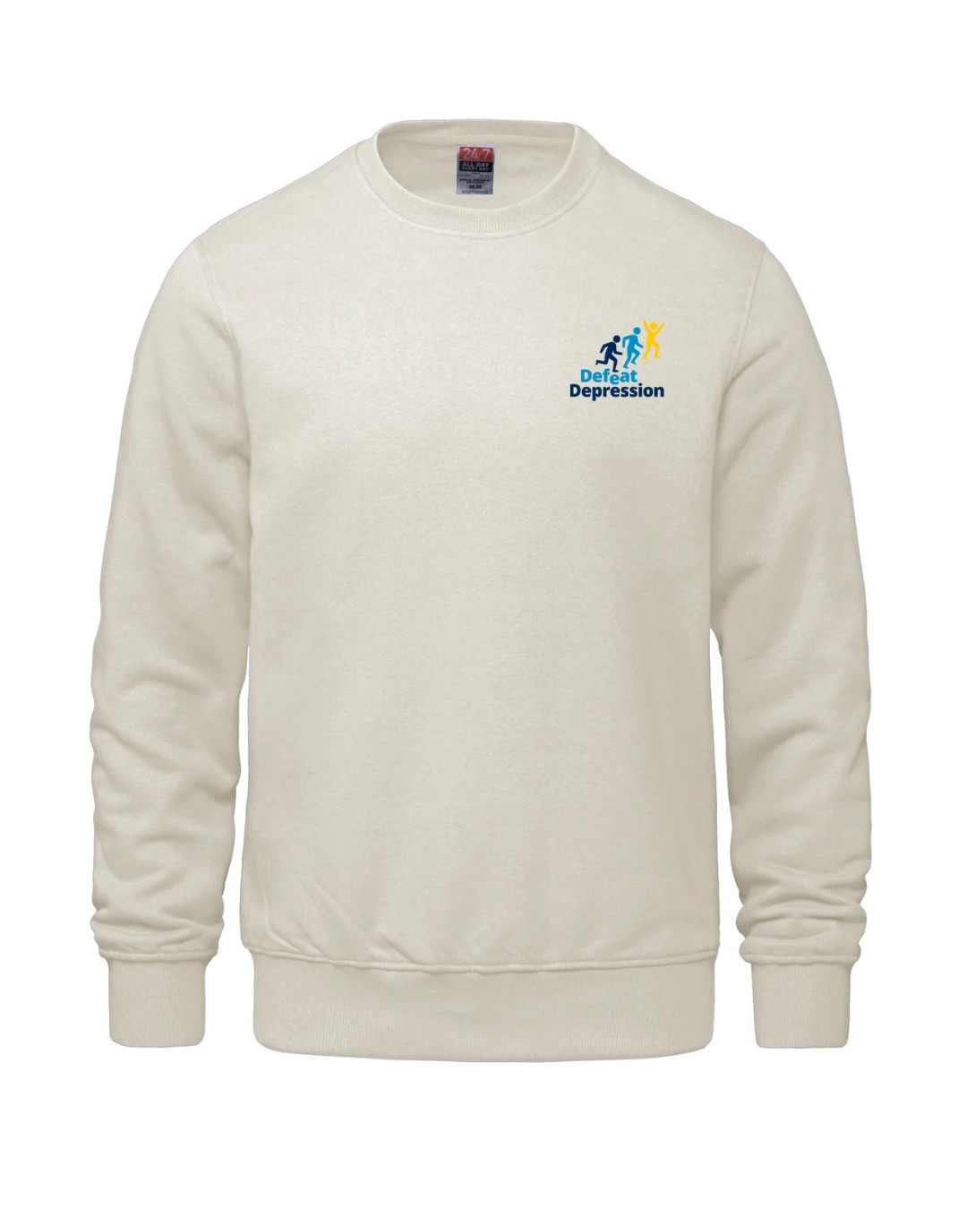 Defeat Depression Fleece Crewneck Front