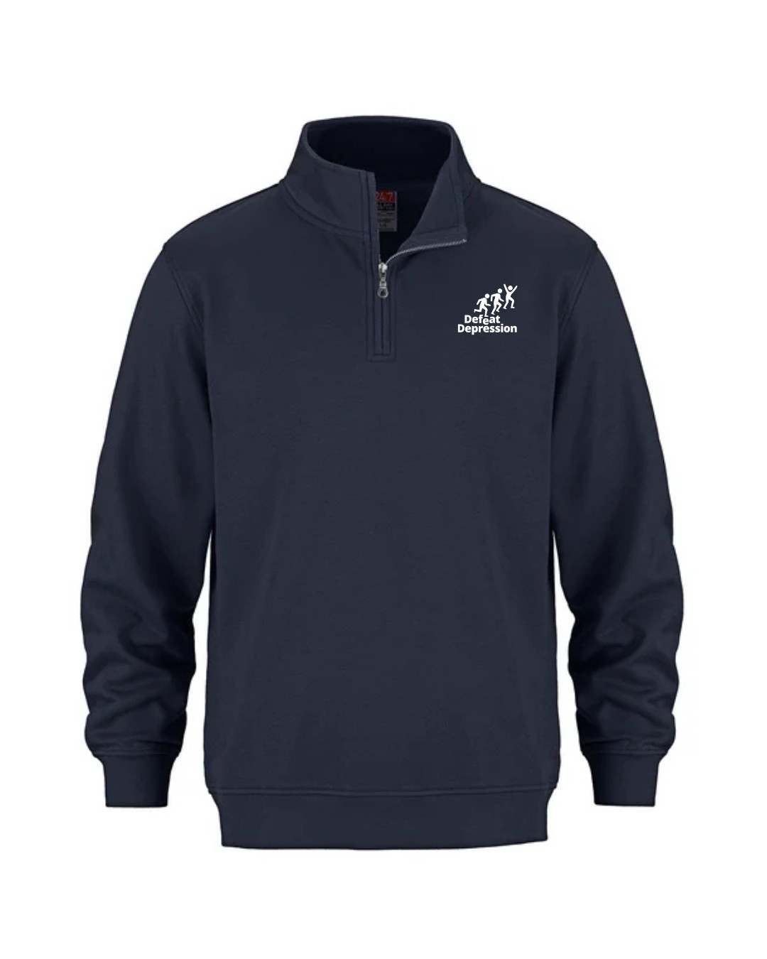 Defeat Depression Zip Sweatshirt Front