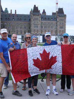 Canal Pursuit Ottawa team members at the finish in August 2023