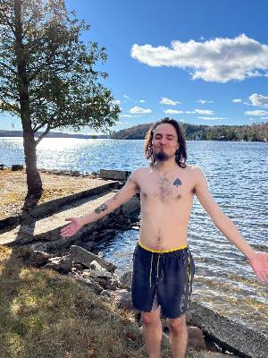 Sab at black lake family camp. His happy place